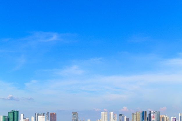 Blue sky in summer day over the citys