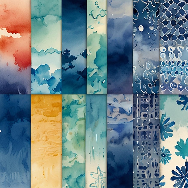 Photo blue sky watercolor texture digital papers beautiful wallpaper and background