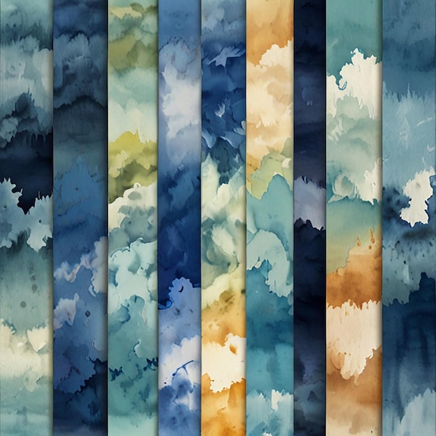 Photo blue sky watercolor texture digital papers beautiful wallpaper and background