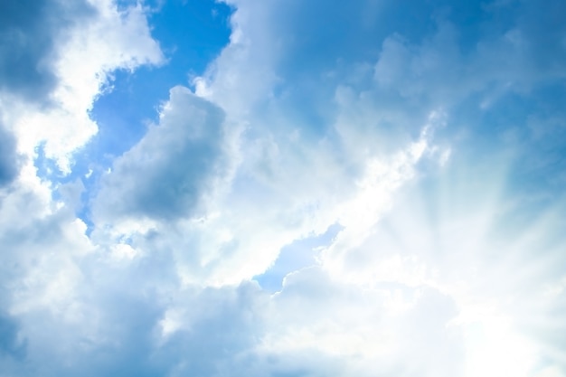 A blue sky white clouds on nature summer weather