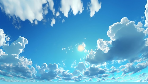 Blue sky white clouds pure sky material background under the sGenerative AI