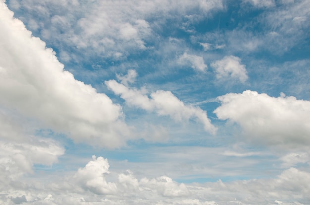 Blue sky and white clouds with blurred background