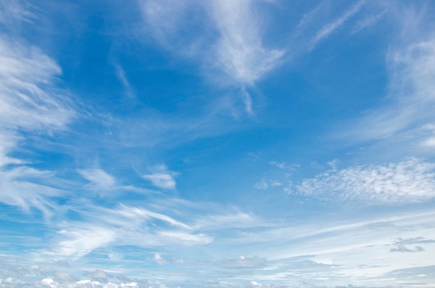 Blue sky and white clouds with blurred background