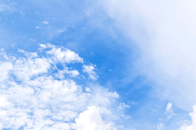 Blue sky and white clouds with sunlightBlue sky and floating clouds