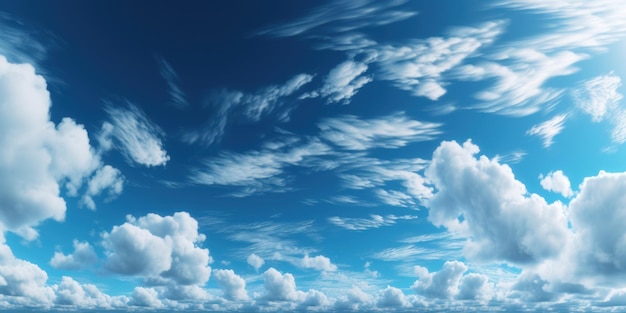 Blue sky with cloud background Cloudy sky for summer time Generative AI