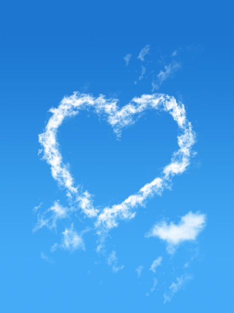 Blue sky with cloud style heart