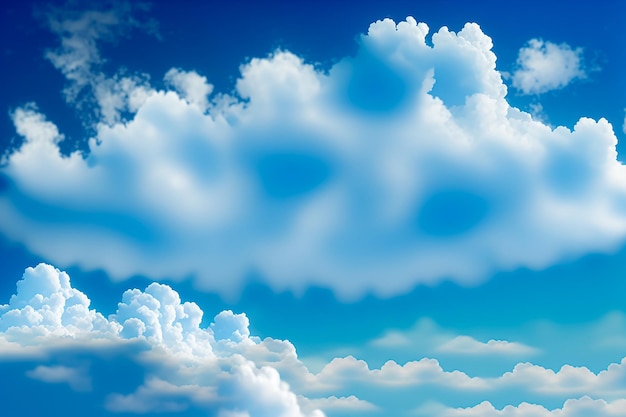 Blue sky with clouds background. AI generated