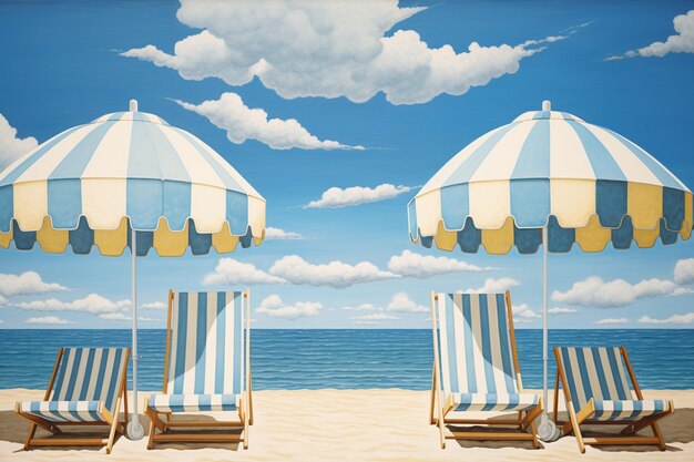 Blue sky with clouds on the beach summer background