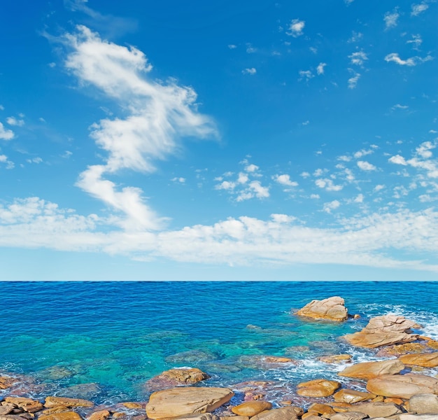 Blue sky with clouds over Costa Paradiso