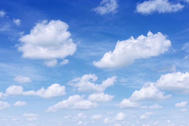 Blue sky with clouds Many beautiful white