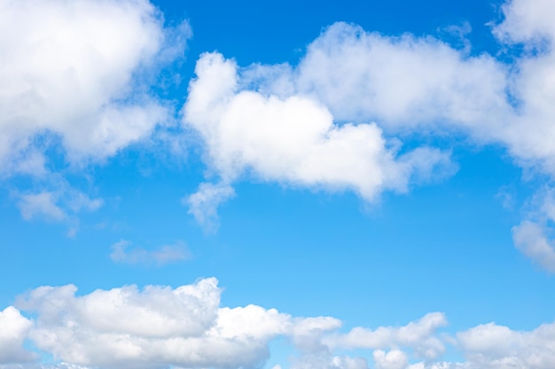 Blue sky with clouds. Natural air background.