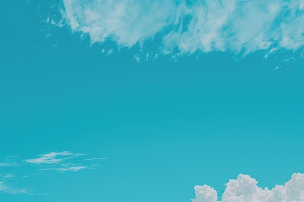 A blue sky with clouds and a plane flying in the sky generative AI