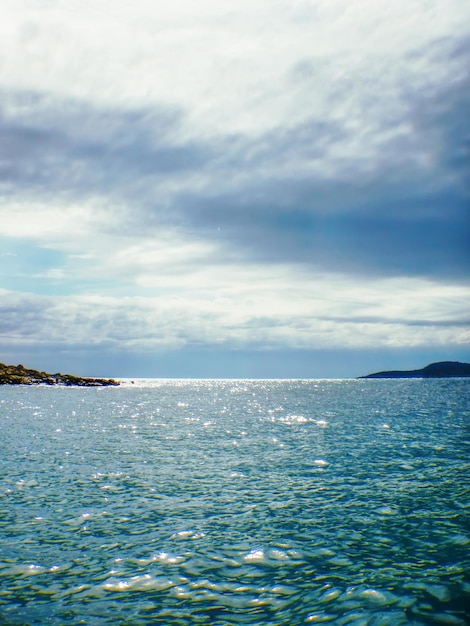 Blue Sky with Clouds over the Sea Sea Wallpaper