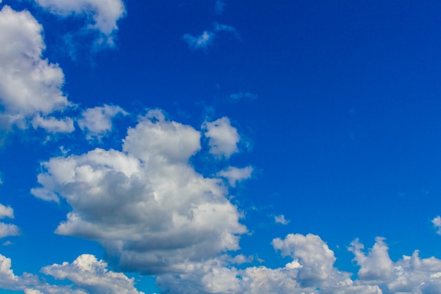 Blue sky with clouds and sun background