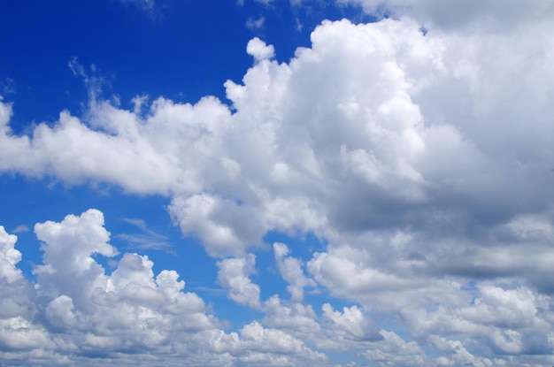 Blue sky with clouds and sun