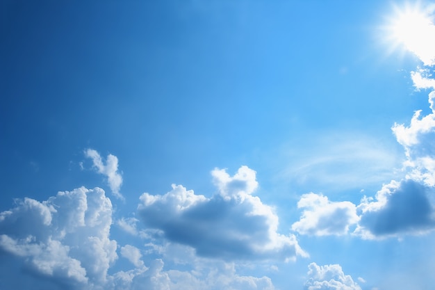 A blue sky with clouds weather background