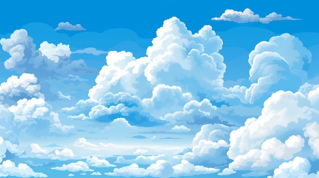 A blue sky with clouds and a white cloud with the word cloud on it.