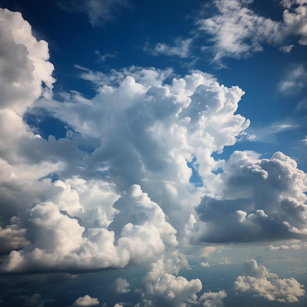 A blue sky with clouds and a white cloud