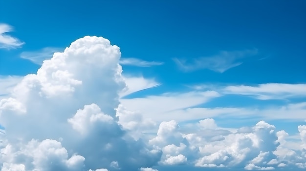 A blue sky with clouds and a white cloud