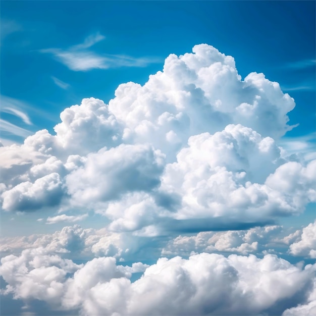 A blue sky with clouds and a white cloud