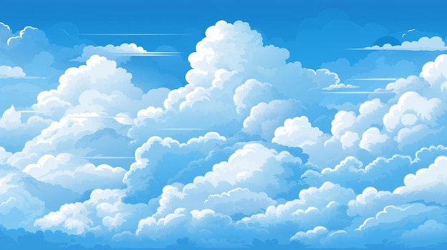 A blue sky with clouds and the words cloud on it.