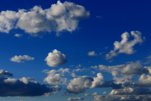 Blue sky with dramatic clouds nature background