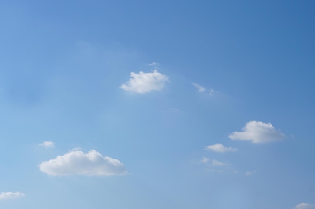 Blue sky with fluffy white clouds constantly changing shape