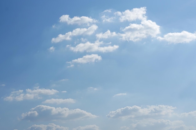 Blue sky with fluffy white clouds constantly changing shape