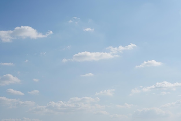 Blue sky with fluffy white clouds constantly changing shape