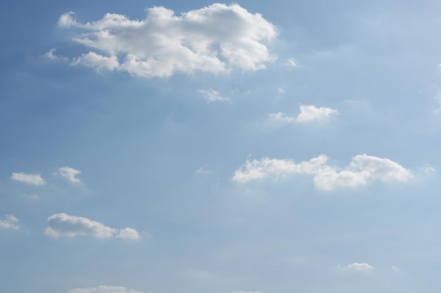 Blue sky with fluffy white clouds constantly changing shape