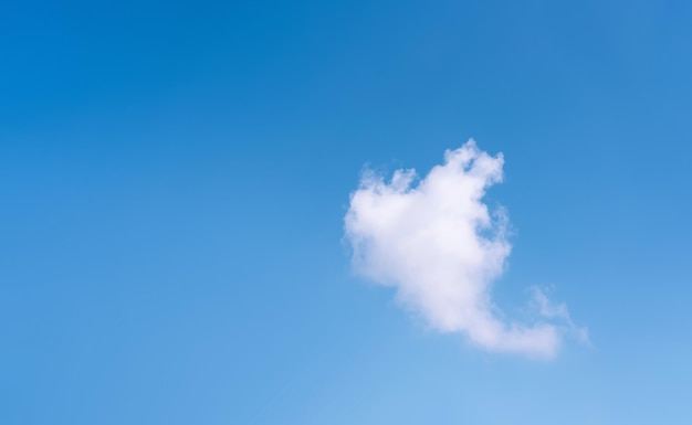 Blue Sky with Heart Shape Cloud Summer Clear Sky with White Fluffy CloudHorizon Beautiful Spring Nature for EnvironmentalEarth DayBanner with copy space for Valentine Day Card Wedding background