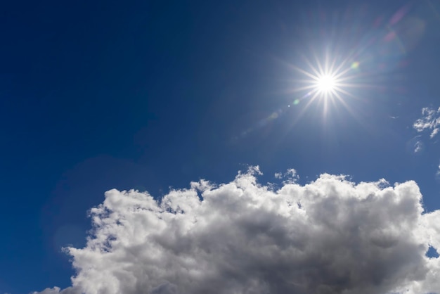 Blue sky with light clouds in windy weather