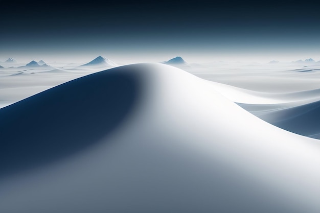 A blue sky with mountains in the background