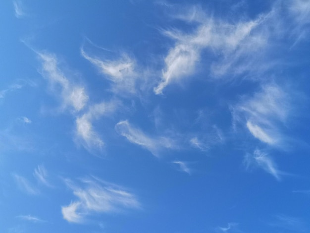 Blue sky with sparse clouds