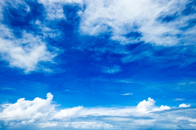 Blue sky with tiny clouds