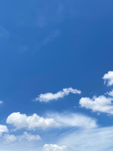 A blue sky with white clouds and a blue sky