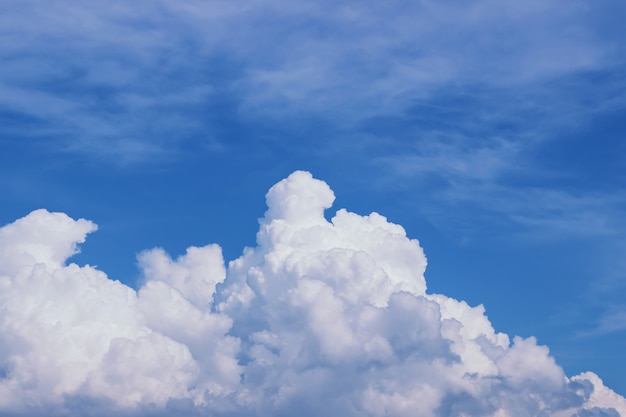 Blue sky with white clouds on a bright sunny day