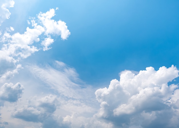 Blue sky with white clouds nature background