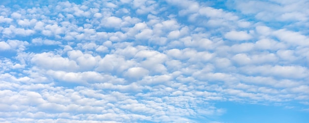 Blue sky with white clouds in sunny day Long banner header