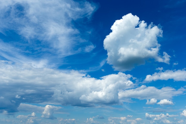 Blue sky with white clouds.