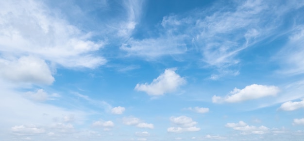 Blue sky with white soft clouds