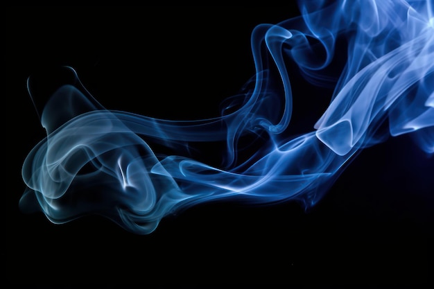 A blue smoke against a black background Generative AI