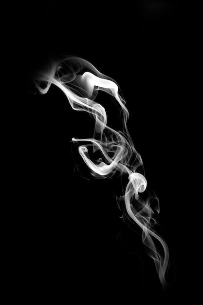 Blue smoke isolated on a black background. template for design