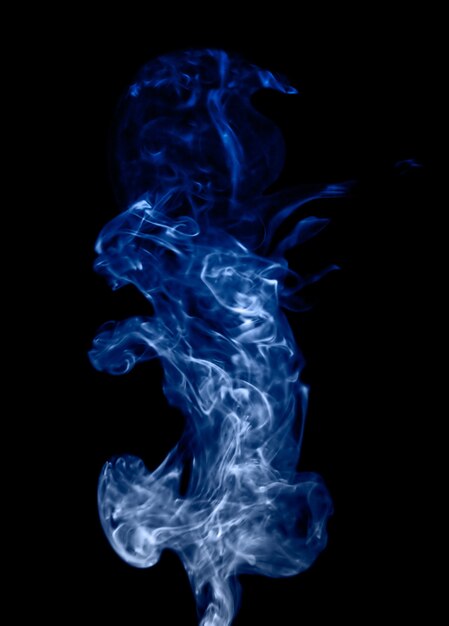 Blue smoke isolated on black