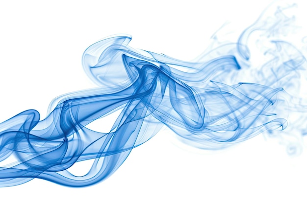 Blue Smoke Isolated on White Background Cutout