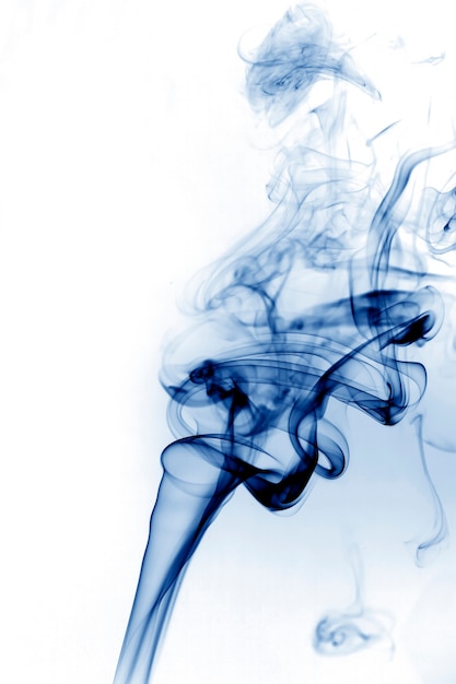 Blue  smoke on White  background.