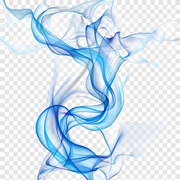 Photo a blue smoke with a blue swirl on a transparent background