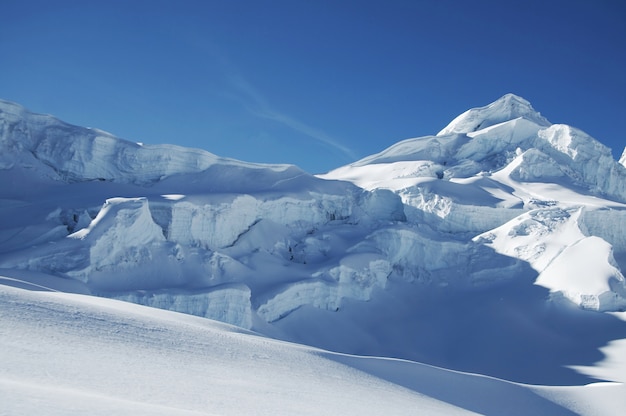 Blue snow mountain