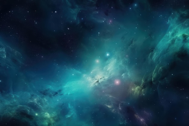 Blue space background Illustration AI GenerativexA