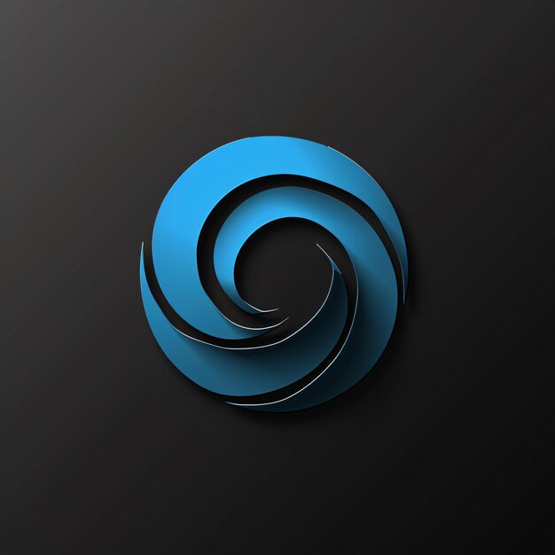 a blue spiral design is on a black background